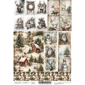 Craftistico Ριζόχαρτο Decoupage 30x40cm Χριστουγεννιάτικα Μικρά Μοτίβα