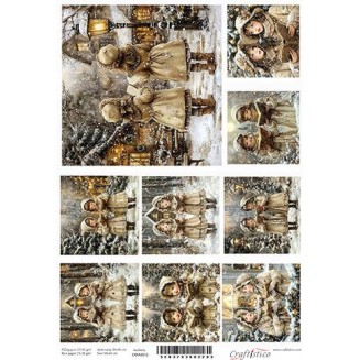 Craftistico Ριζόχαρτο Decoupage 30x40cm  Χριστουγεννιάτικη Χορωδία