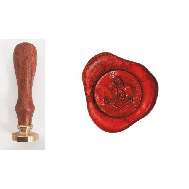 Ορειχάλκινη Σφραγίδα Φ 2,5cm Άγκυρα με Χερούλι