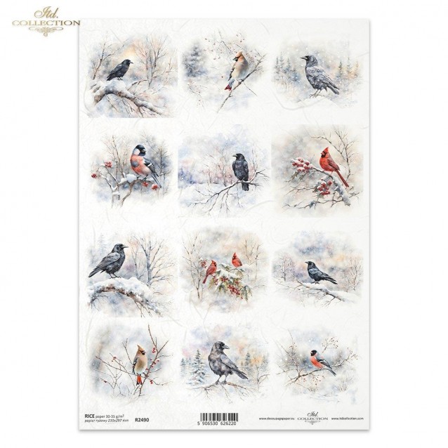 Itd. Collection Ριζόχαρτο Decoupage A4 (21x29,7cm) Birds in Snow