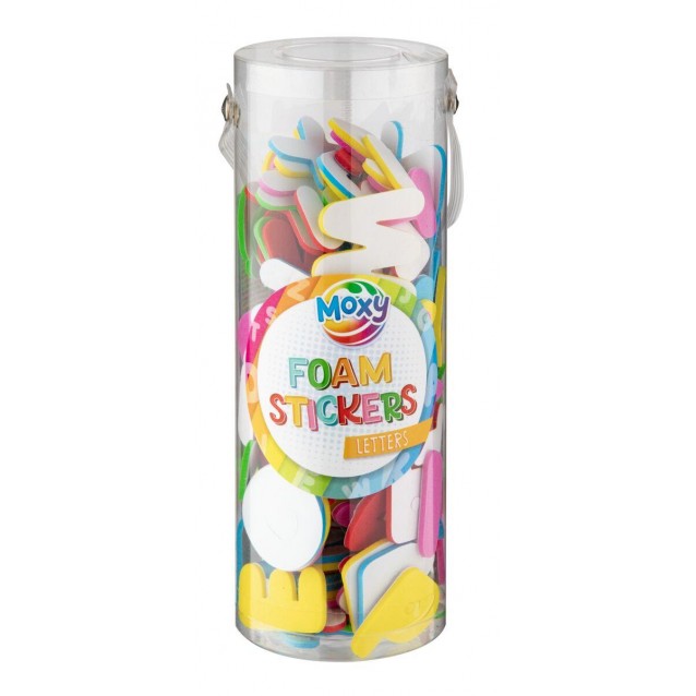 Moxy Δοχείο με Αυτοκόλλητα Αφρώδη Γράμματα