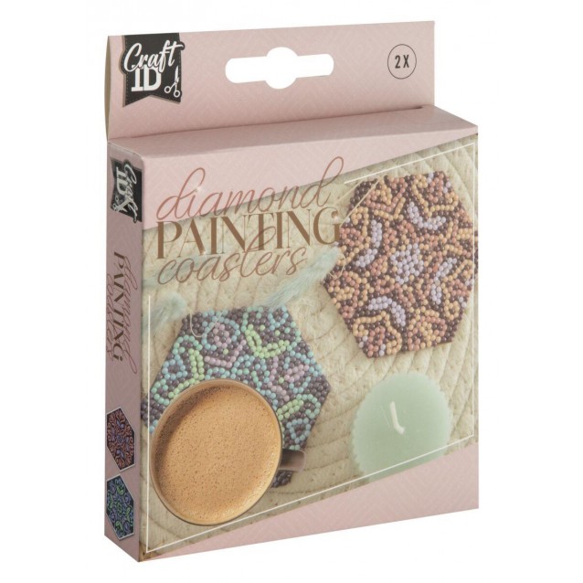 Craft ID Diamond Painting σε 2 Εξάγωνα Σουβέρ 9,5cm