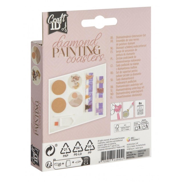 Craft ID Diamond Painting σε 2 Στρογγυλά Σουβέρ 9,5cm