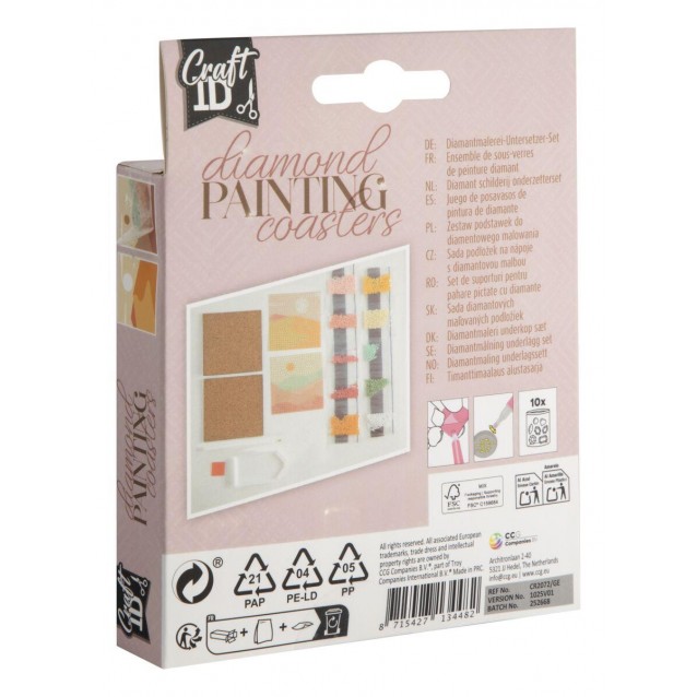 Craft ID Diamond Painting σε 2 Τετράγωνα Σουβέρ 9,5cm