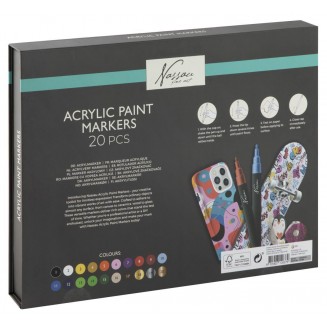 Nassau 20 Ακρυλικοί Μαρκαδόροι Fine Tip 2,5mm