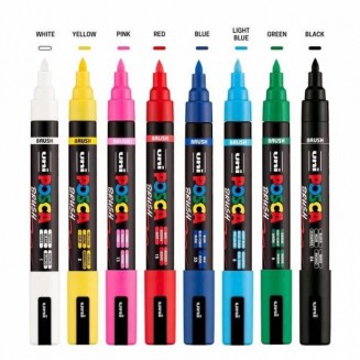 Posca 8 Μαρκαδόροι PC-5BR 1-4mm με Μύτη Πινέλο