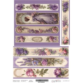 Craftistico Ριζόχαρτο Decoupage 30x40cm Λαμπάδας Vintage Flowers Μοτίβα