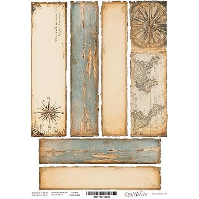 Craftistico Ριζόχαρτο Decoupage 30x40cm Λαμπάδας Ναυτικό