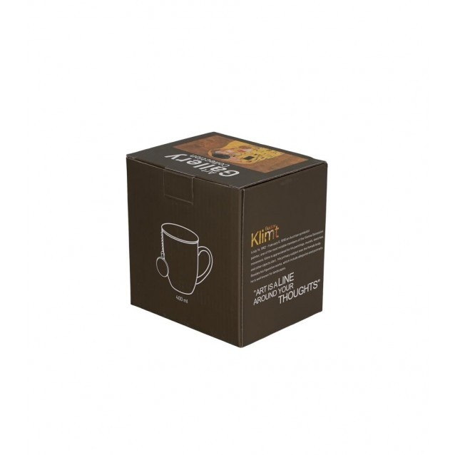 Πορσελάνινη Κούπα 400ml με Καπάκι & Φίλτρο Τσαγιού Tag The Kiss Gustav Klimt