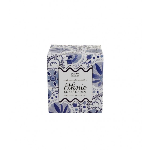 Πορσελάνινη Κούπα Ethnic 360ml με Καπάκι & Φίλτρο Τσαγιού Naresh Blue