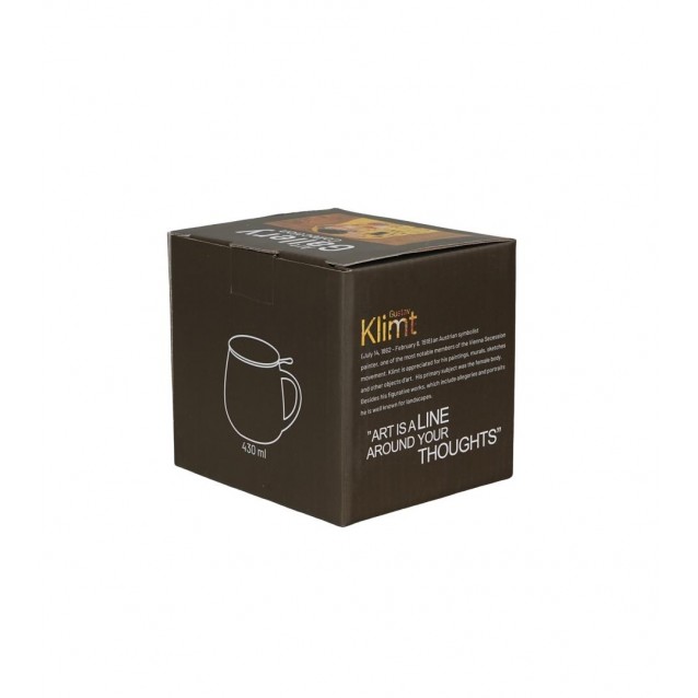 Πορσελάνινη Κούπα Barrel 430ml με Καπάκι & Φίλτρο Τσαγιού The Kiss Gustav Klimt