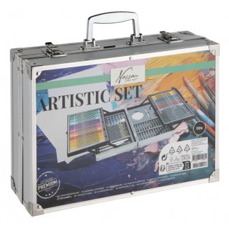 Nassau Art Set 110 τεμαχίωναχίων σε Μεταλλικό Πτυσσόμενο Βαλιτσάκι 34,5x23x8cm