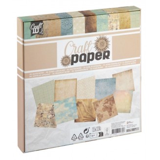 Craft ID 100 Χαρτιά Scrapbooking 20x20cm Καφέ