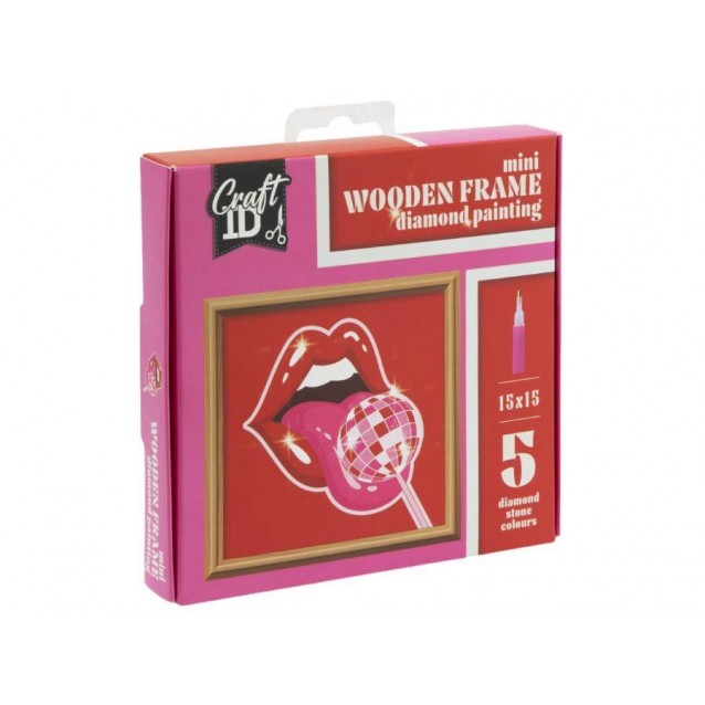 Craft ID Diamond Painting σε Ξύλινη Κορνίζα 15x15cm Tongue