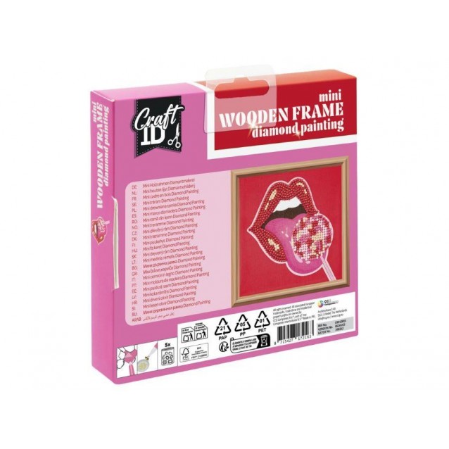 Craft ID Diamond Painting σε Ξύλινη Κορνίζα 15x15cm Tongue