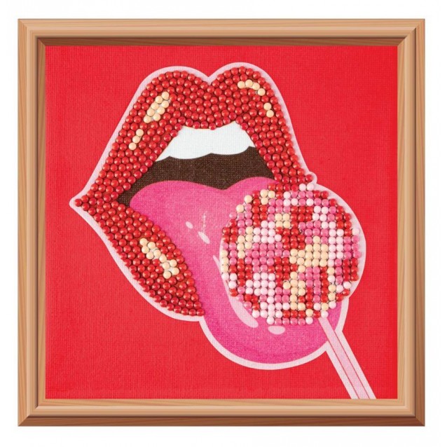 Craft ID Diamond Painting σε Ξύλινη Κορνίζα 15x15cm Tongue