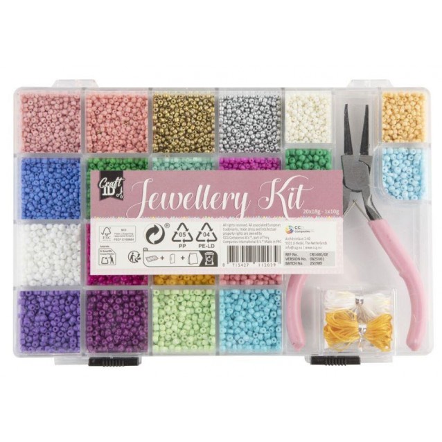 Craft ID Σετ Κατασκευής Κοσμημάτων με Χάντρες σε Κουτί Αποθήκευσης 14x20cm