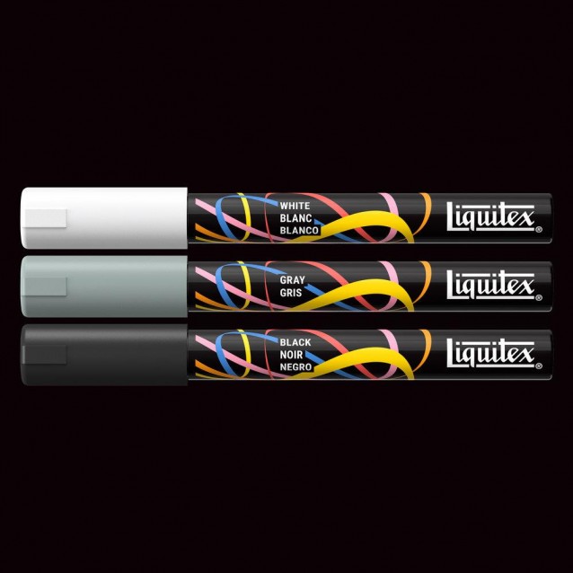 Liquitex Κασετίνα με 3 Ακρυλικούς Μαρκαδόρους 2mm Monochrome