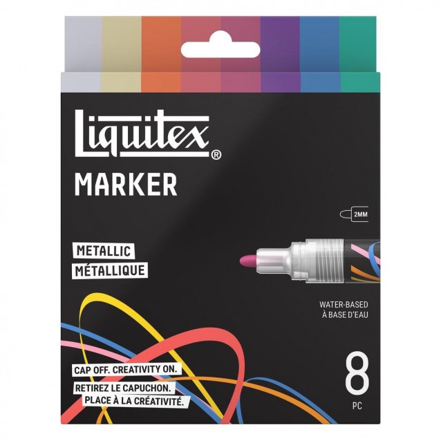 Liquitex Κασετίνα με 8 Ακρυλικούς Μαρκαδόρους 2mm Metallic