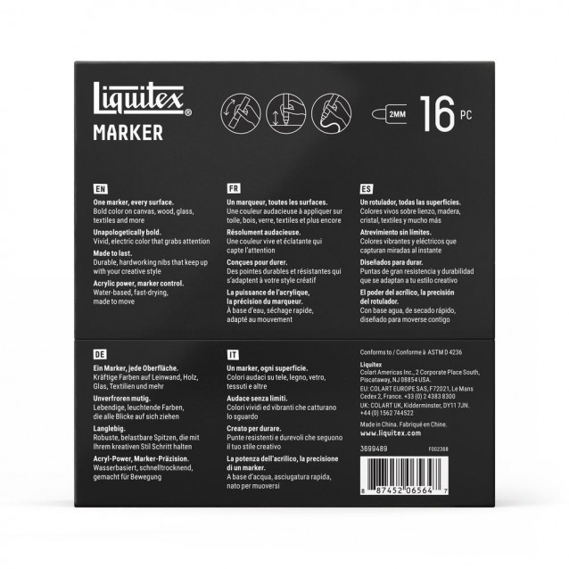 Liquitex Κασετίνα με 16 Ακρυλικούς Μαρκαδόρους 2mm Expression