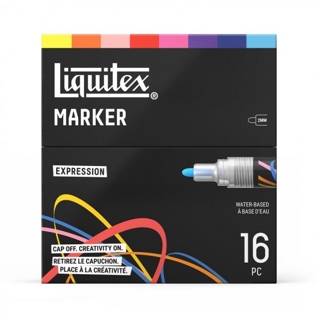 Liquitex Κασετίνα με 16 Ακρυλικούς Μαρκαδόρους 2mm Expression