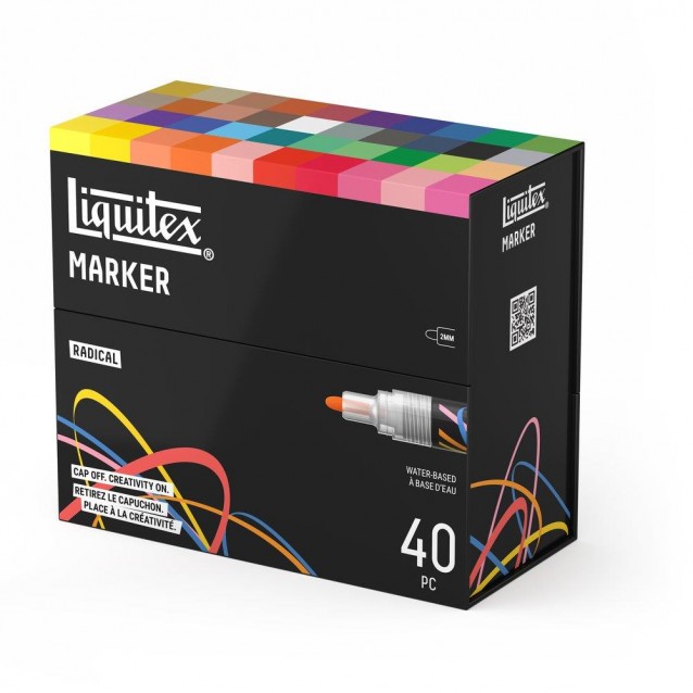 Liquitex Κασετίνα με 40 Ακρυλικούς Μαρκαδόρους 2mm Radical