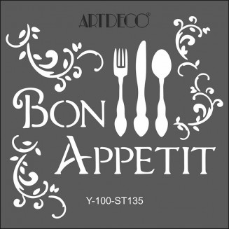 Artdeco Stencil 30x30cm Bon A Petit 135