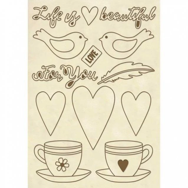 Stamperia Ξύλινο Σχήμα A5 (14,8Χ21cm) Life Is Beautiful Cup