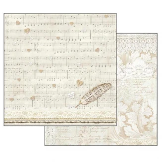 Stamperia Χαρτί Scrapbooking 30,5x30,5cm Διπλής Όψης Score And Feather
