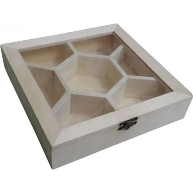Ξύλινη Θήκη Τσαγιού 7 Θέσεων 21x21x5cm (ΜxΠxΥ)
