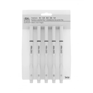 Winsor & Newton 5 Μαύρα Μαρκαδοράκια Fineliner
