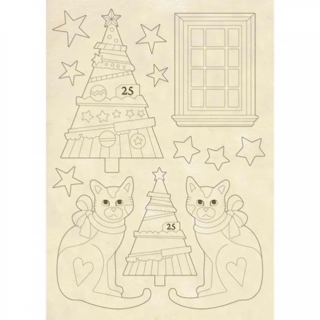 Stamperia Ξύλινο Σχήμα A5 (14,8Χ21cm) Alberi E Gattini