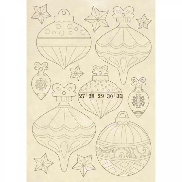 Stamperia Ξύλινο Σχήμα A5 (14,8Χ21cm) Palline Di Natale