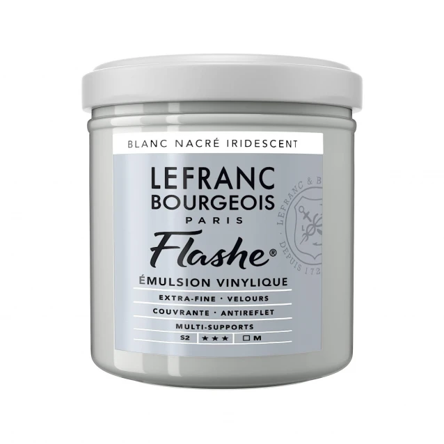 Lefranc & Bourgeois 125ml Flashe Acrylic 827 Pearl White Iridescent (Blanc Nacre) Series 2