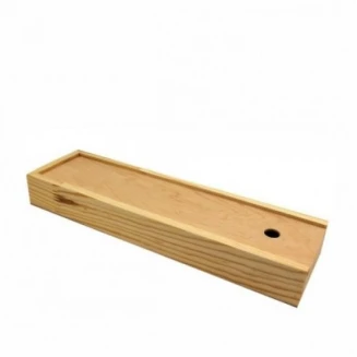 Ξύλινο Κουτί Πινέλων 32x6X4cm με Συρόμενο Καπάκι