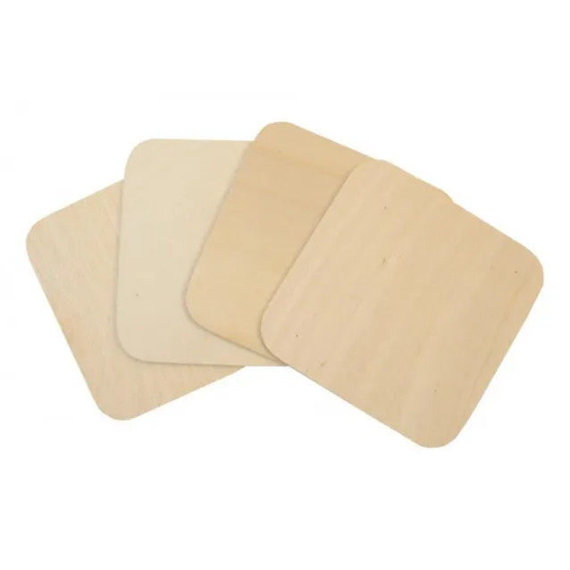 Rosa 4 Τετράγωνα Ξύλινα Σουβέρ 10x10cm