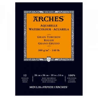Arches Μπλοκ Ακουαρέλας Rough Grain (Τραχύ) 300gr 26x36cm 12 φύλλων