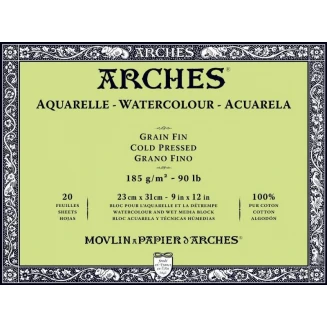 Arches Μπλοκ Ακουαρέλας Cold Pressed (Λεπτόκοκκο) 185gr 23x31cm 20 φύλλων