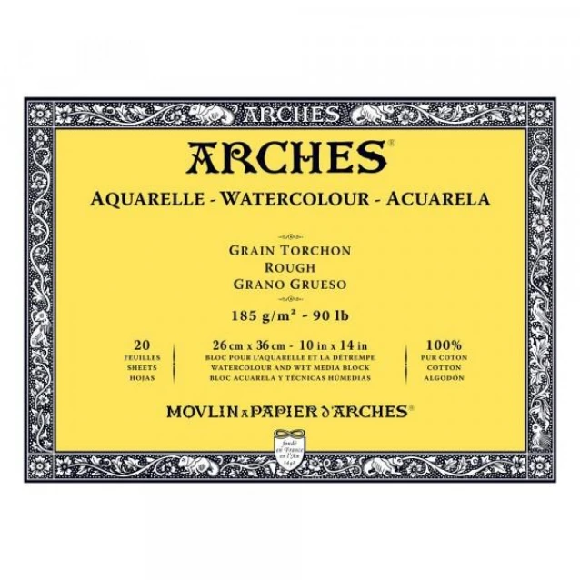 Arches Μπλοκ Ακουαρέλας Rough Grain (Τραχύ) 185gr 26x36cm 20 φύλλων