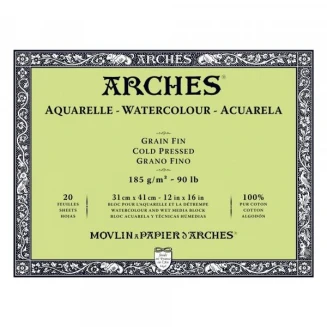 Arches Μπλοκ Ακουαρέλας Cold Pressed (Λεπτόκοκκο) 185gr 31x41cm 20 φύλλων
