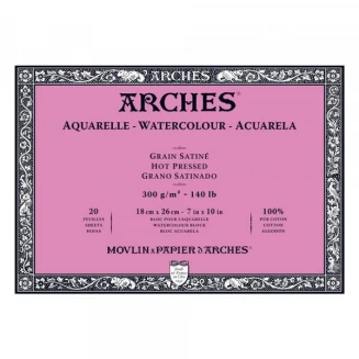 Arches Μπλοκ Ακουαρέλας Hot Pressed (Satine) 300gr 18x26cm 20 φύλλων