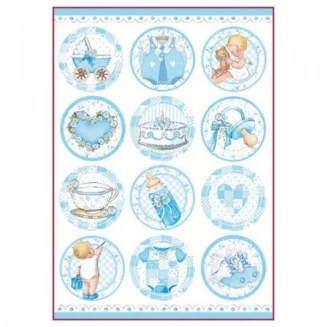 Stamperia Ριζόχαρτο Decoupage A4 (21x29,7cm) Baby Boy Round Subjects