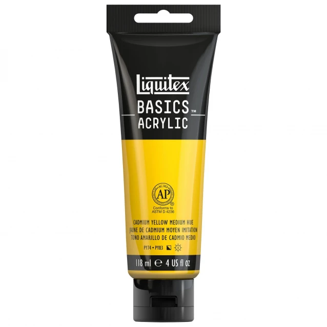 Liquitex Basics 118ml Acrylic 830 Cadmium Yellow Medium Hue Series 1
