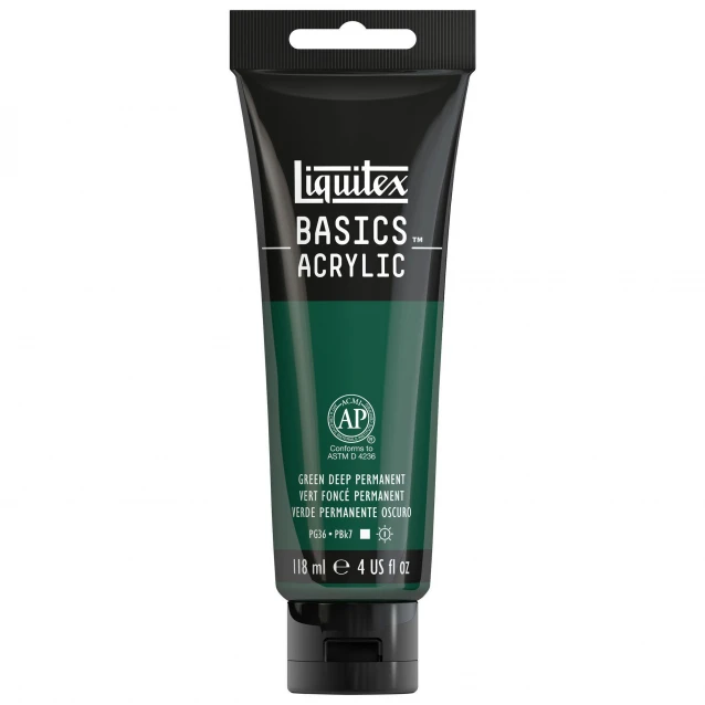 Liquitex Basics 118ml Acrylic 350 Green Deep Permanent Series 1
