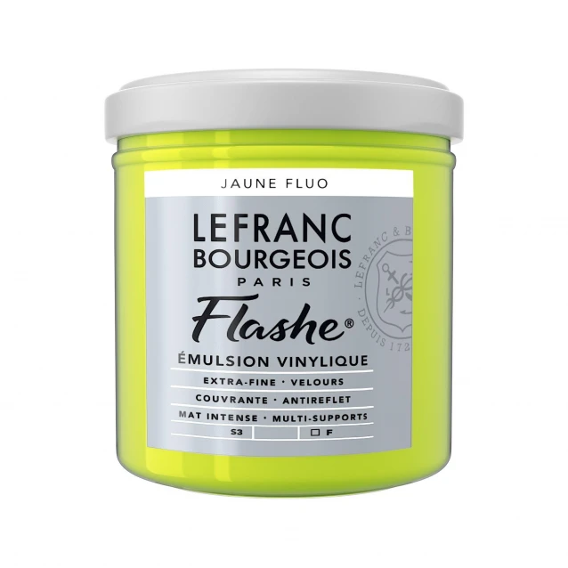 Lefranc & Bourgeois 125ml Flashe Acrylic 163 Fluorescent Yellow Series 3