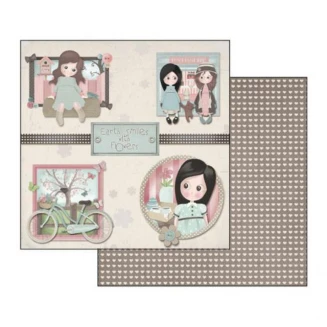 Stamperia Χαρτί Scrapbooking 30,5x30,5cm Διπλής Όψης Emma & Camille Bycicle