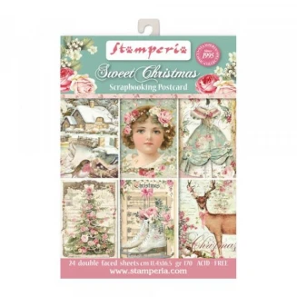 Stamperia 24 Χαρτιά Scrapbooking 11,4x16,5cm Διπλής Όψης Sweet Christmas