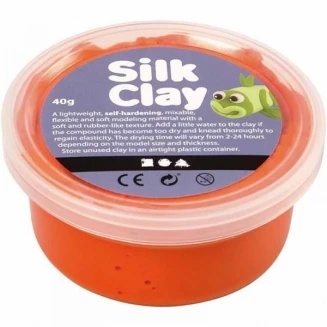 Πλαστοζυμαράκι Silk Clay 40gr Πορτοκαλί