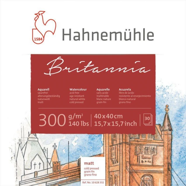 Hahnemuhle Μπλοκ Ακουαρέλας Britannia 30 φύλλων 40x40cm 300gr Ματ