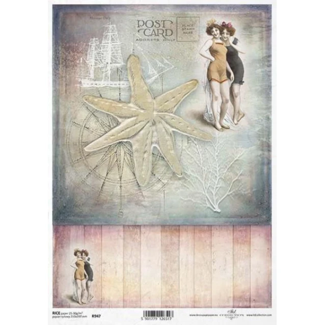 Itd. Collection Ριζόχαρτο Decoupage A4 (21x29,7cm) Nautical Themes Post Card Girls